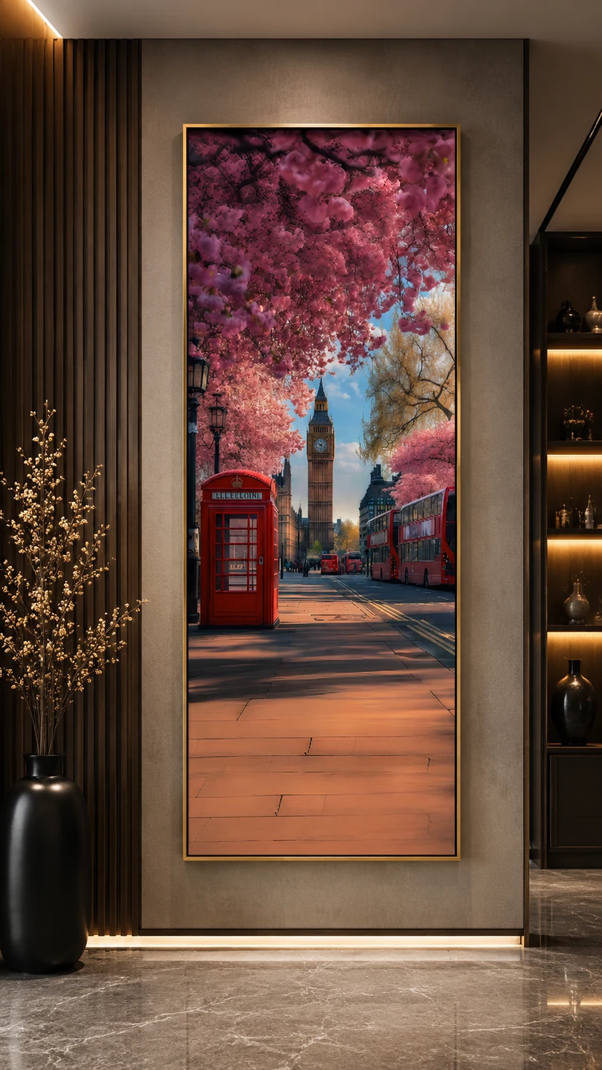 5D foam wall art ASD-B017 — London Blossom, shown in an entrance lobby