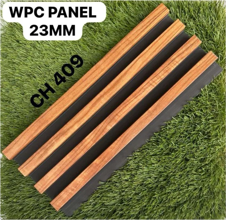 WPC panel CH409 sample in golden teak & graphite