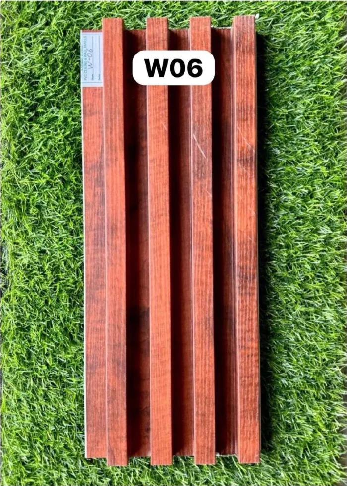 WPC louver W06 sample plank in rosewood