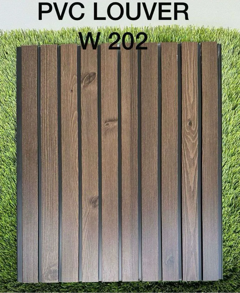 PVC louver panel W202 in driftwood grey