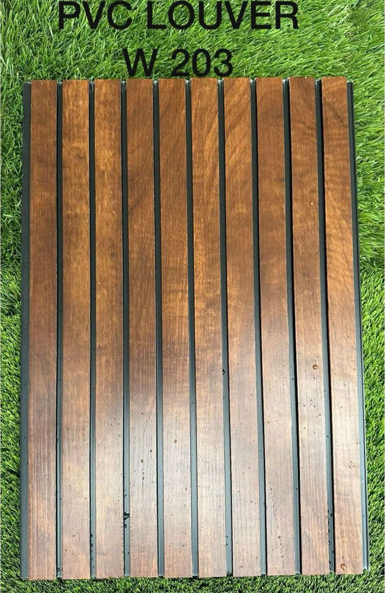 PVC louver panel W203 in teak