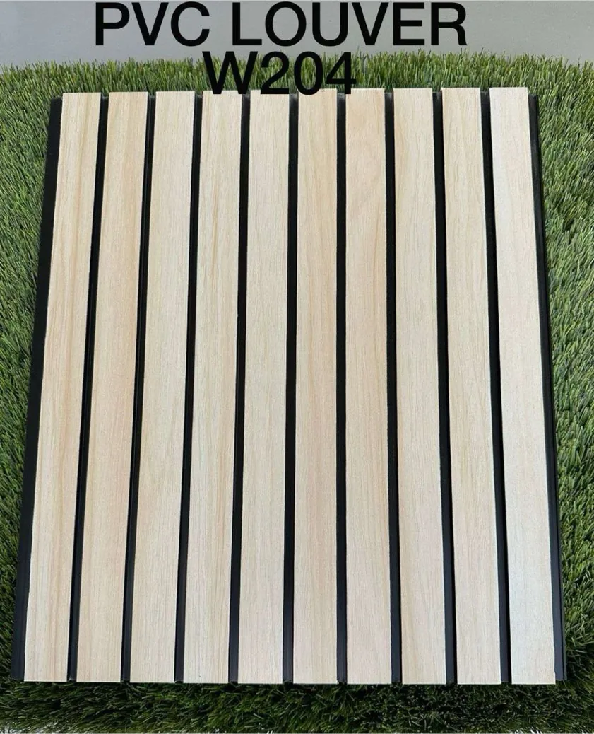 PVC louver panel W204 in ivory oak