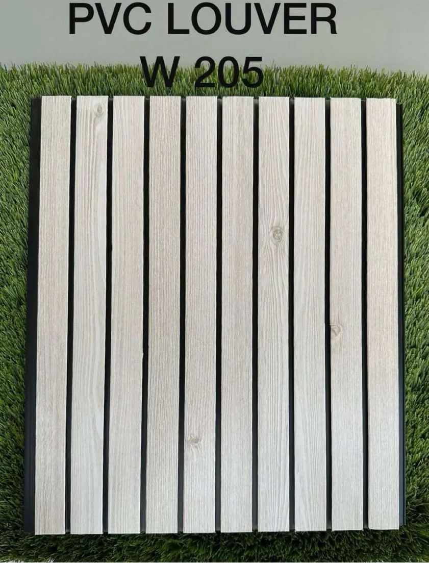 PVC louver panel W205 in chalk oak