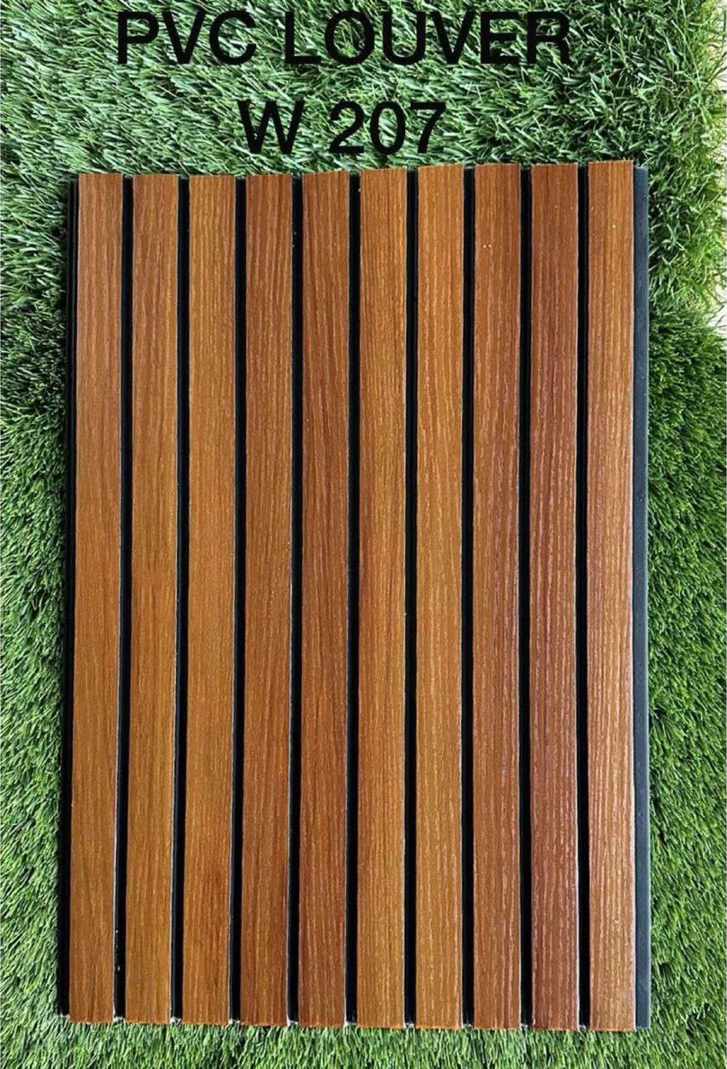 PVC louver panel W207 in golden teak