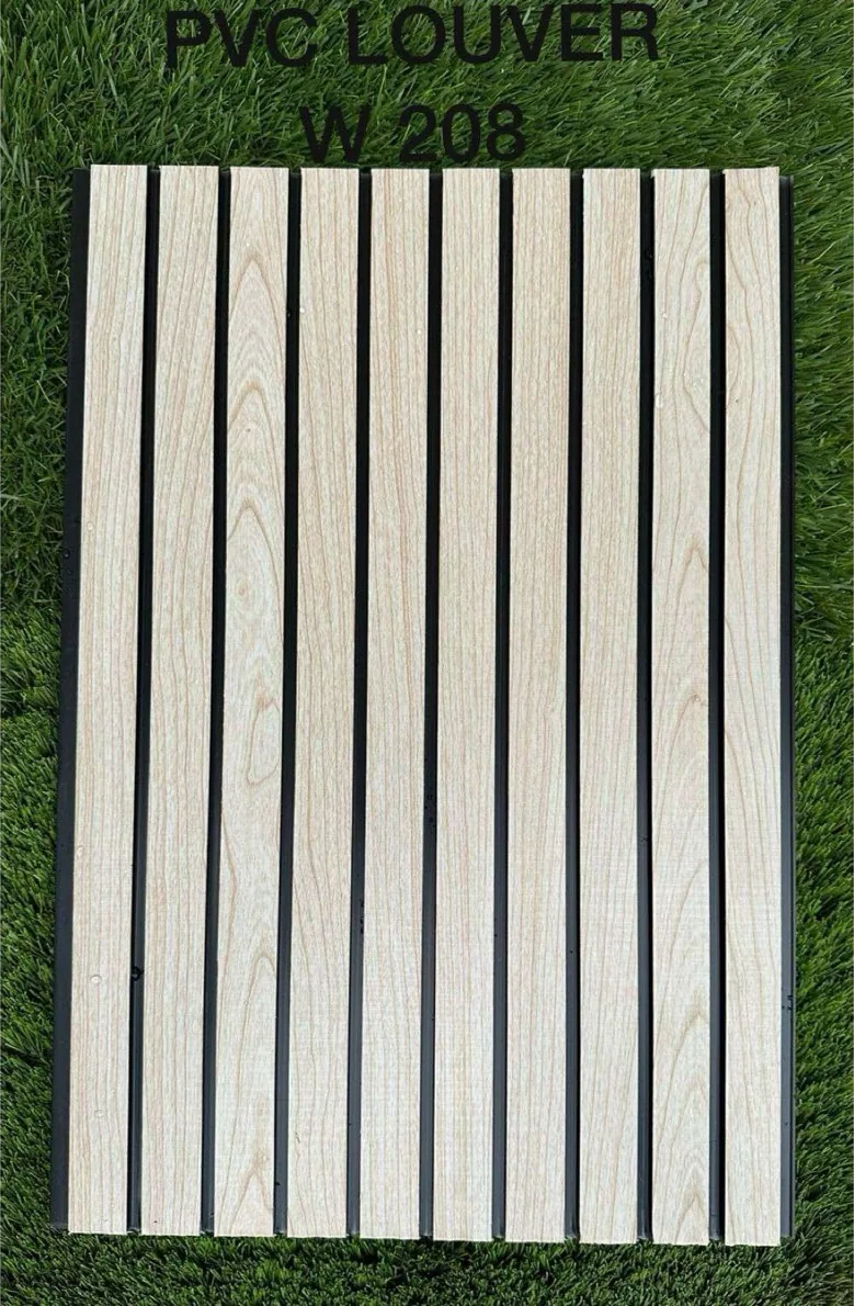 PVC louver panel W208 in ivory ash