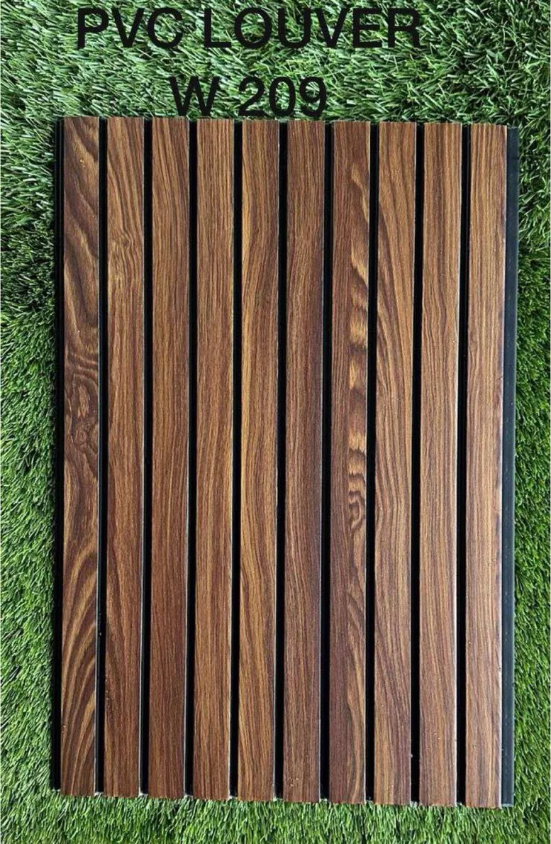 PVC louver panel W209 in walnut