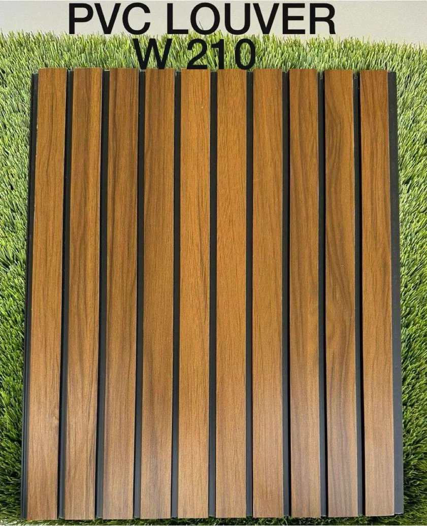 PVC louver panel W210 in honey teak