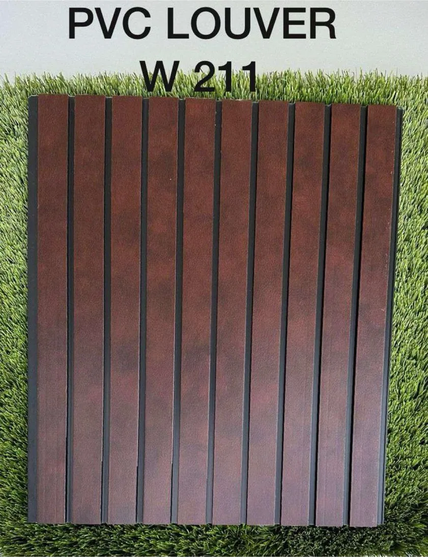 PVC louver panel W211 in mahogany