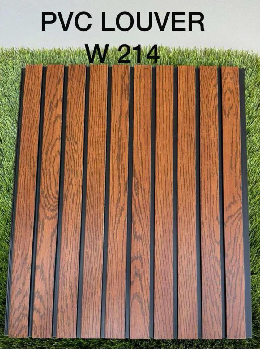 PVC louver panel W214 in redwood