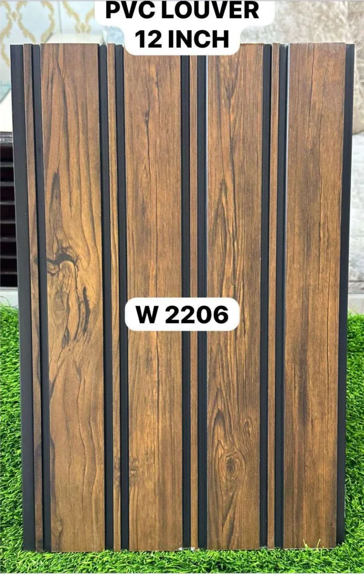 12-inch PVC louver panel W2206 in antique teak