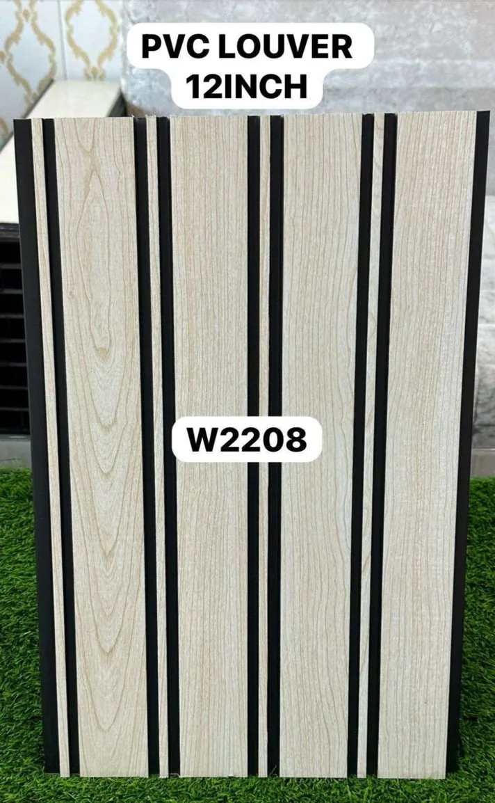 12-inch PVC louver panel W2208 in chalk ash