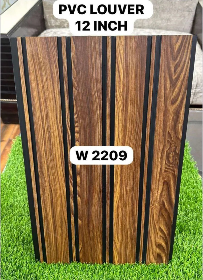 12-inch PVC louver panel W2209 in golden teak