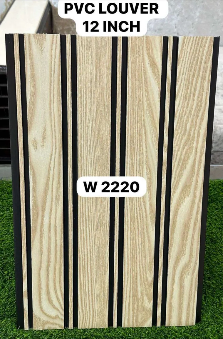 12-inch PVC louver panel W2220 in blonde ash