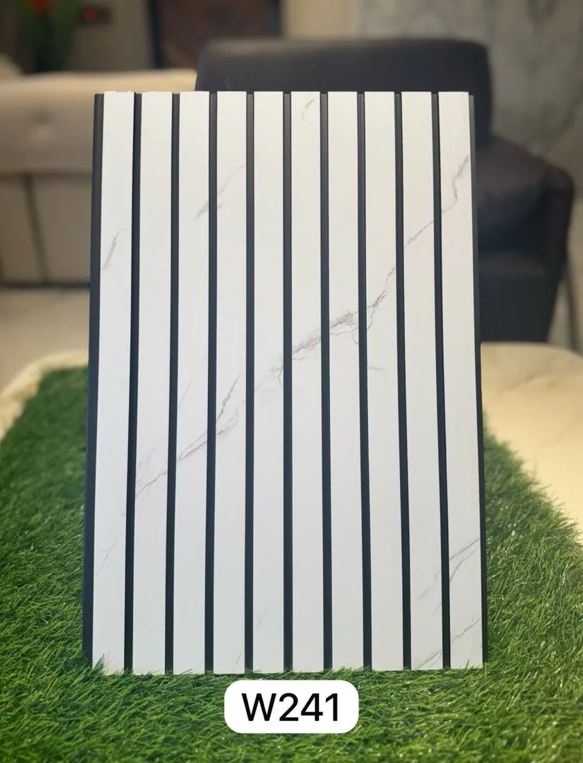 PVC louver panel W241 in white marble
