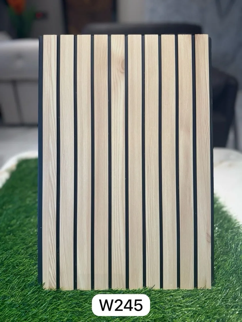 PVC louver panel W245 in pale ash
