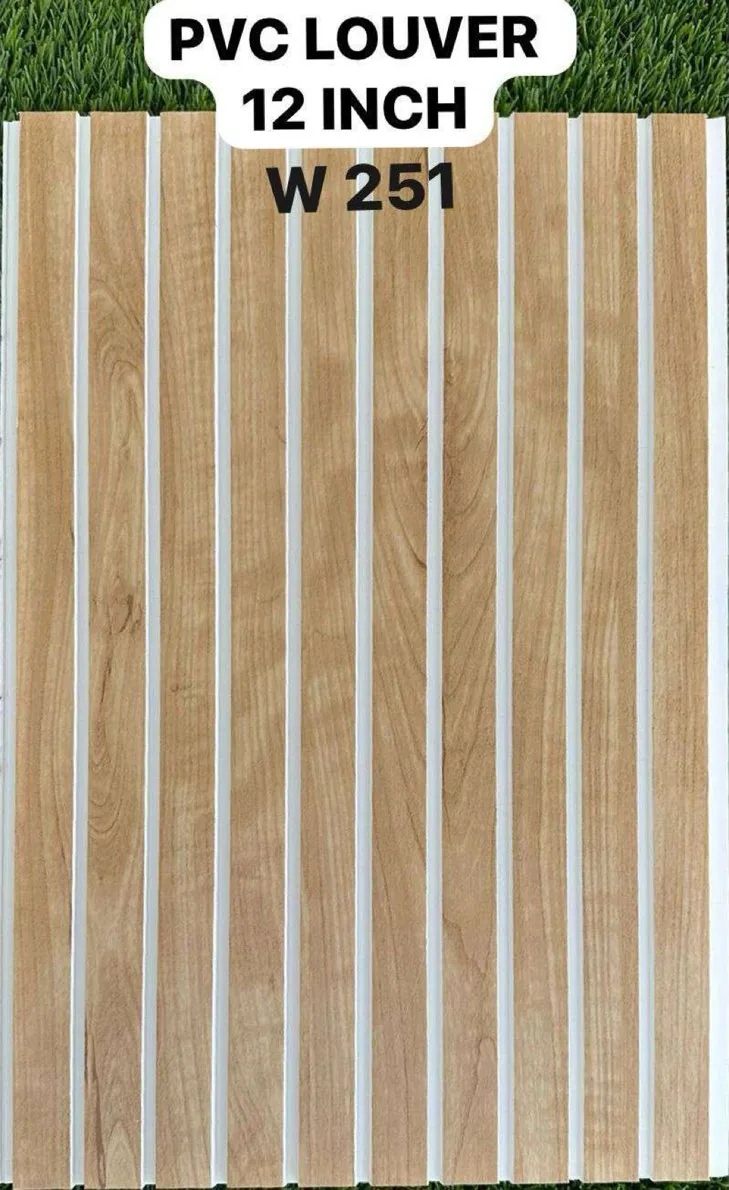 12-inch PVC louver panel W251 in natural oak