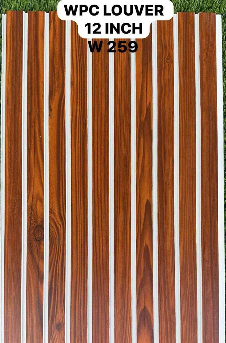12-inch PVC louver panel W259 in cherry redwood
