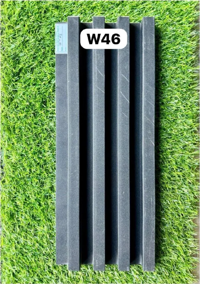 WPC louver W46 sample plank in slate grey