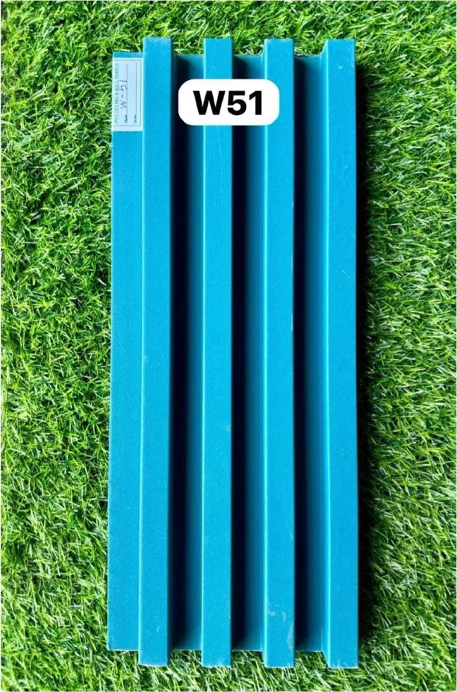 WPC louver W51 sample plank in turquoise