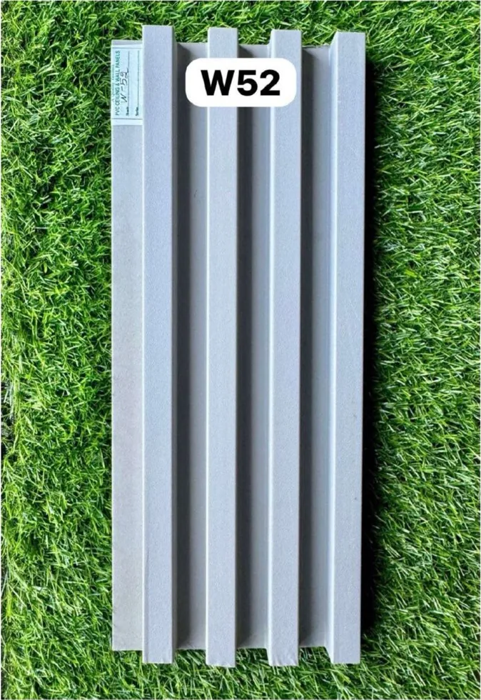 WPC louver W52 sample plank in pearl grey