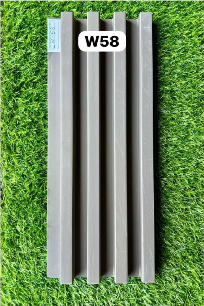 WPC louver W58 sample plank in pebble grey