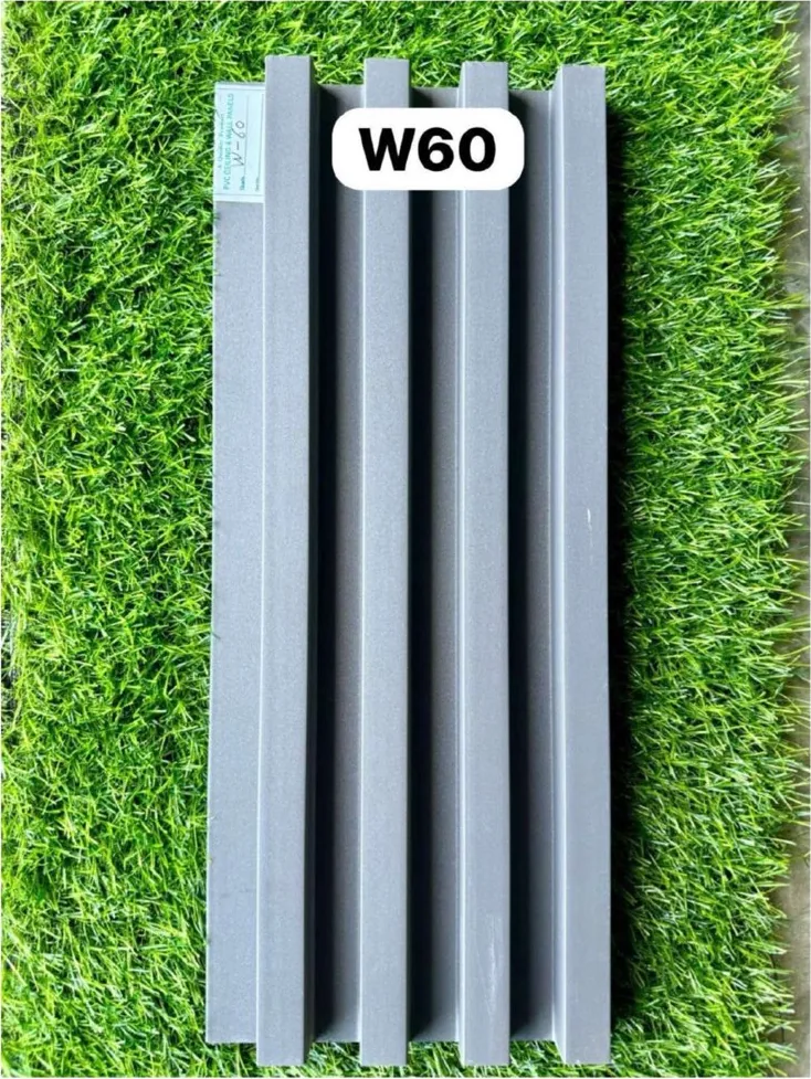 WPC louver W60 sample plank in storm grey