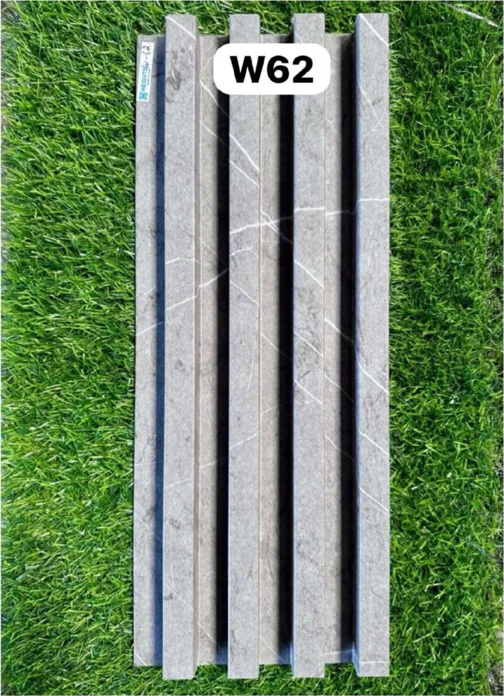 WPC louver W62 sample plank in grey marble