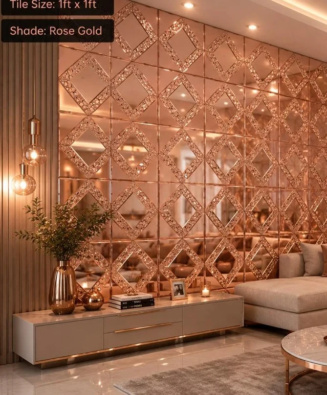 Mirror mosaic wall installed, catalogue page 14