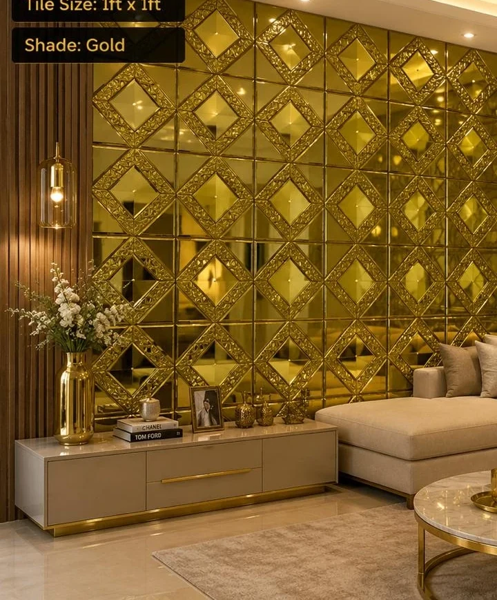 Mirror mosaic wall installed, catalogue page 15