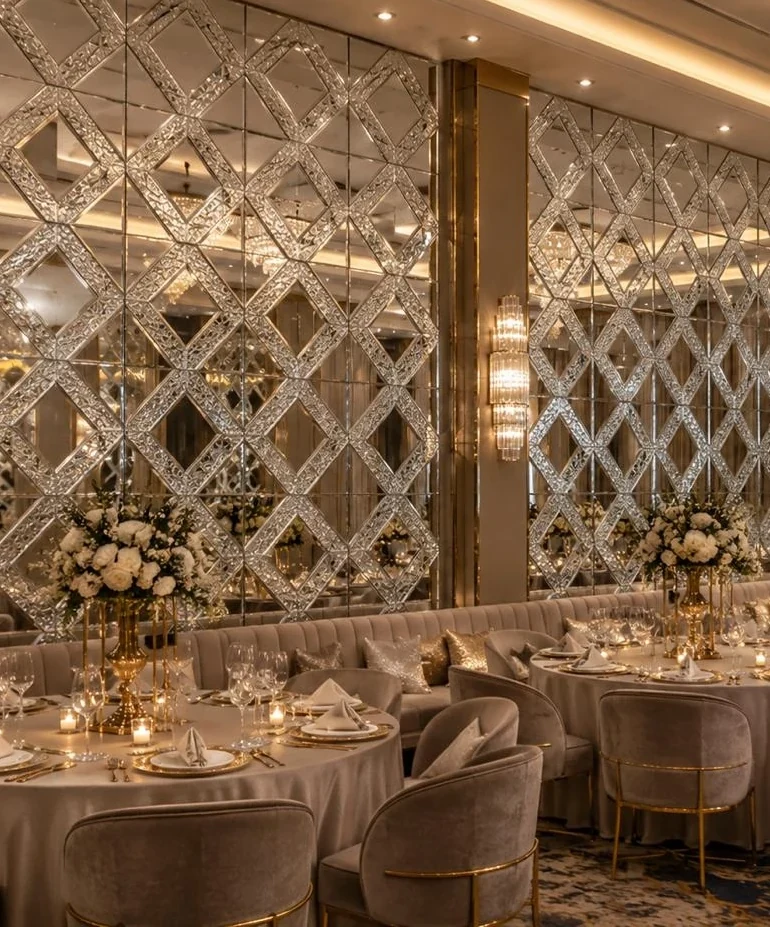 Mirror mosaic wall installed, catalogue page 16