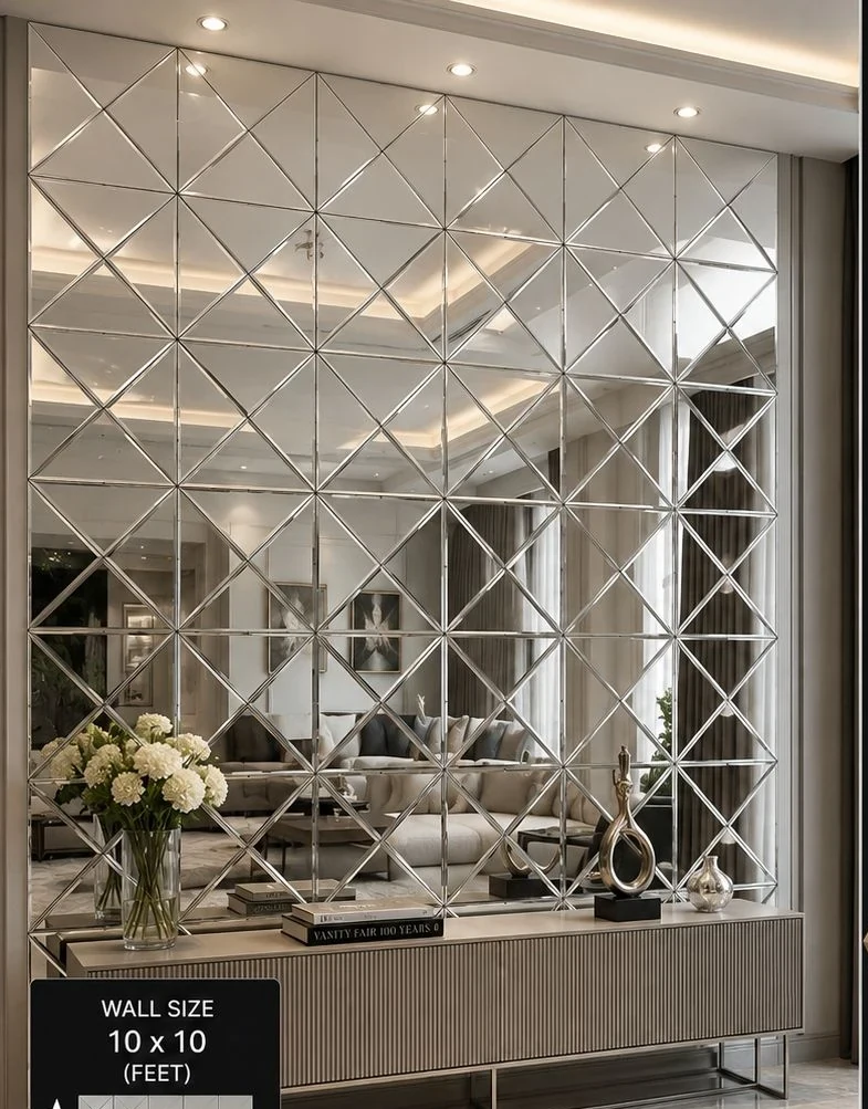 Mirror mosaic wall installed, catalogue page 26