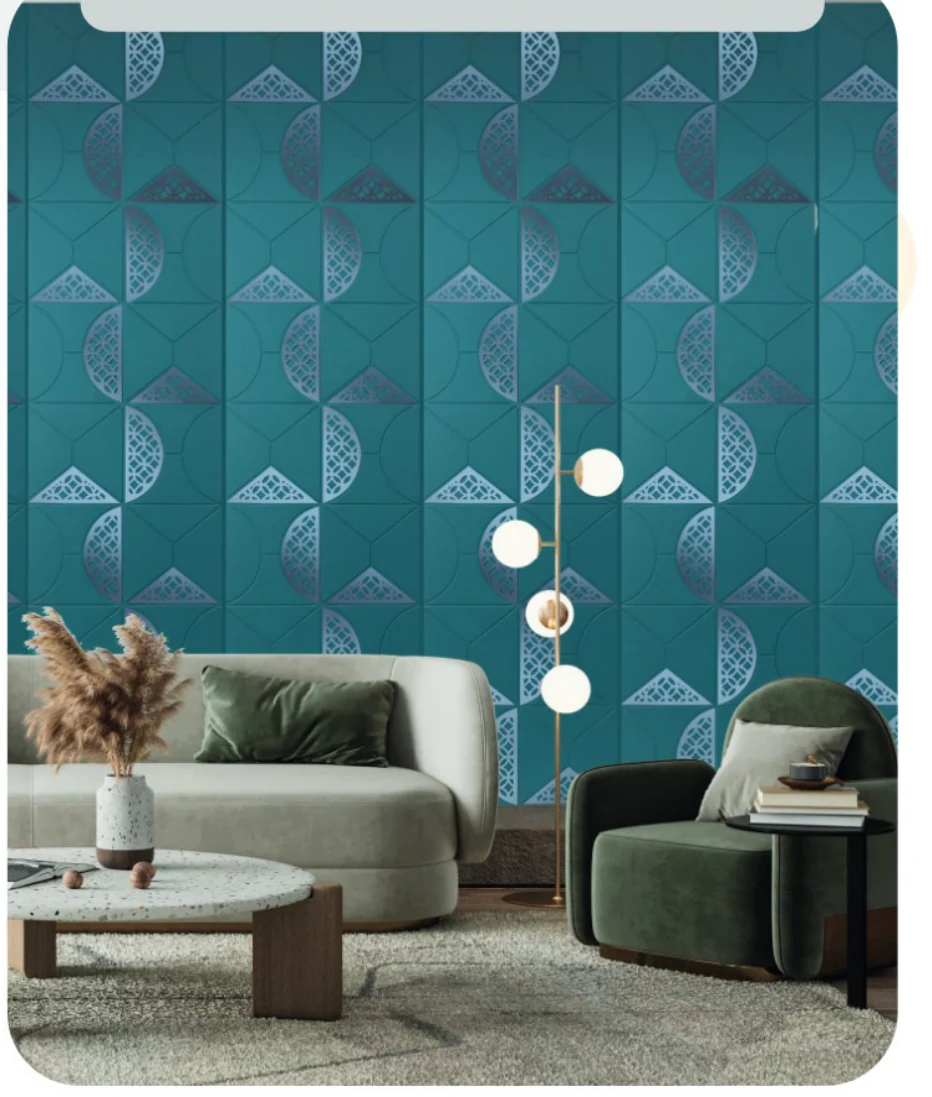 Vectra AV07 in Turquoise on a full-height wall