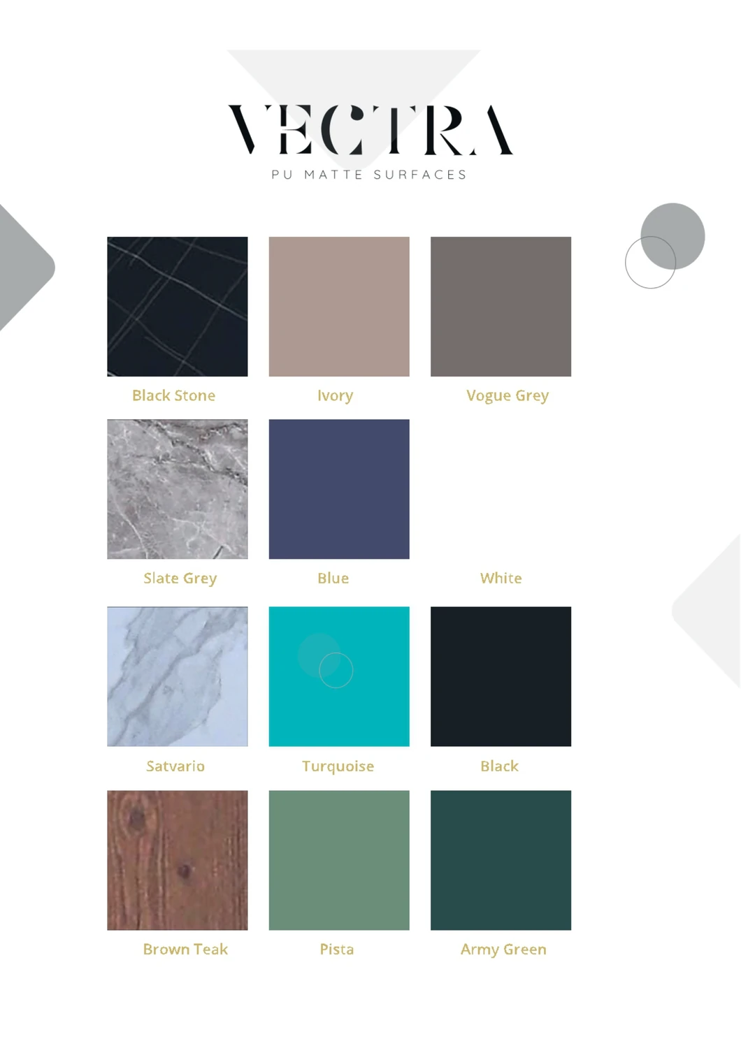 Vectra twelve-shade colour chart