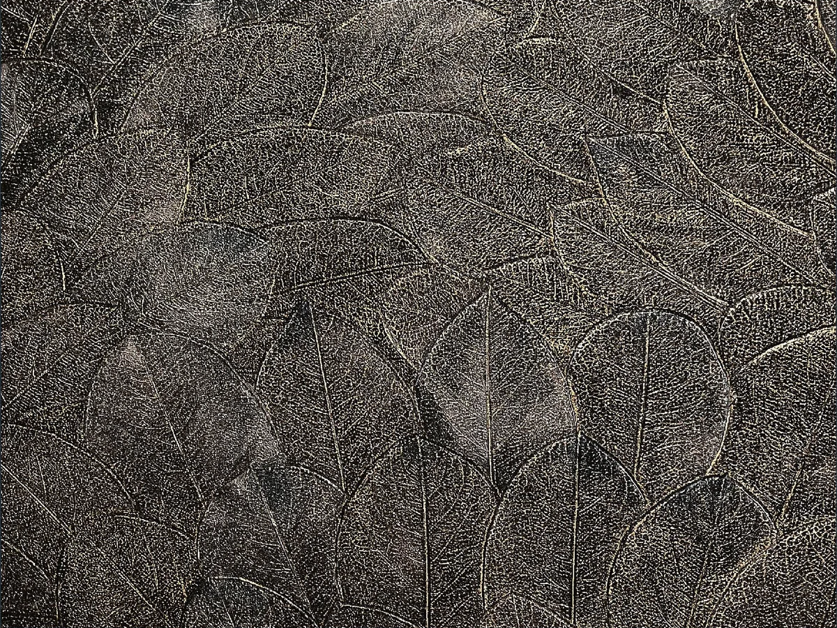Wallpaper WP1600-54 — Fallen Leaf in Charcoal