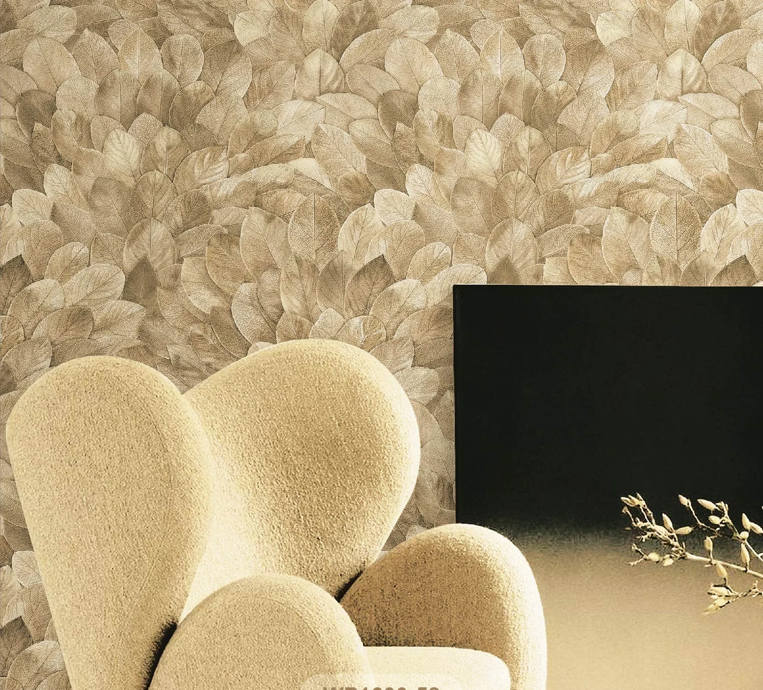 Fallen Leaf wallpaper in a room setting